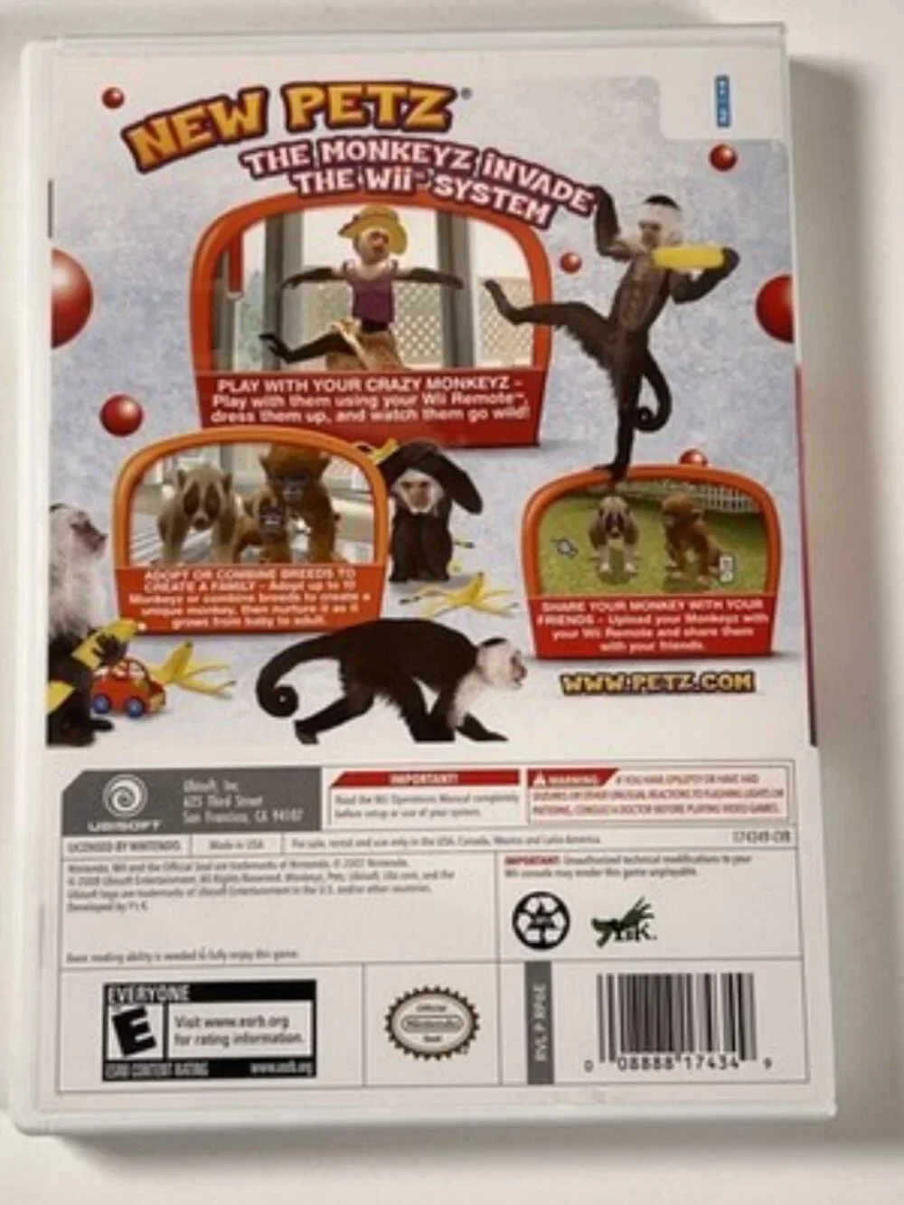 Petz Crazy Monkeyz Wii Video Game Complete in Box CIB TESTED
